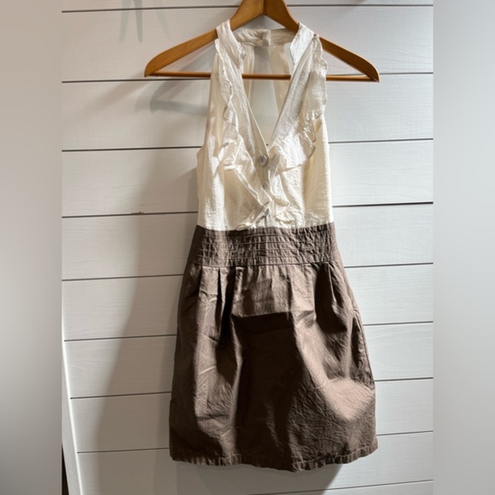 Charlotte Russe Y2K cream and taupe dress